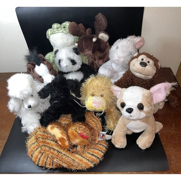 Ganz Plush Webkinz LilKinz Lot of 12 No Codes Snake Poodle Cat Frog Panda Moose - Picture 1 of 16